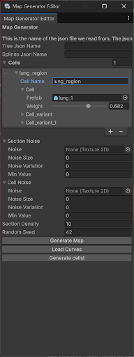 The custom Unity editor tool interface used to author the environment.