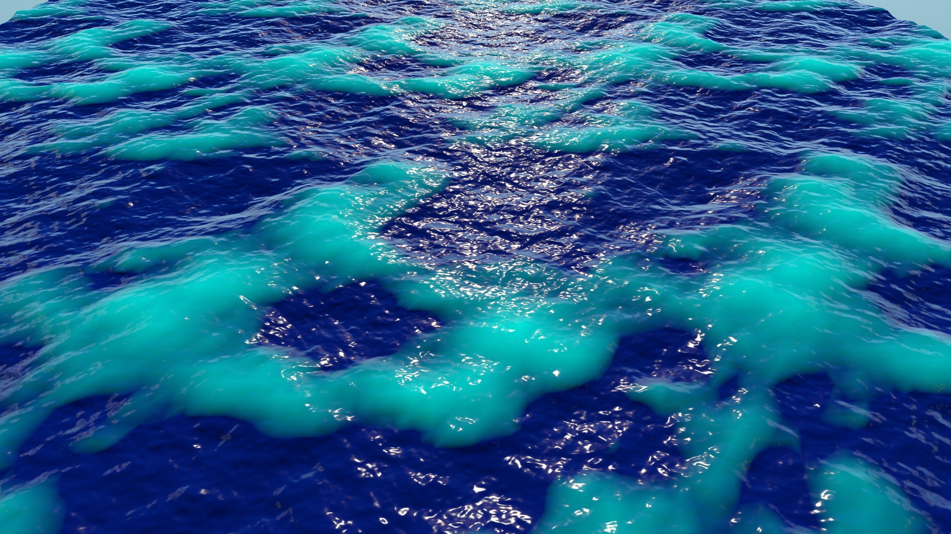 Real-time ocean surface rendered in Unity URP using Tessendorf's wave simulation.